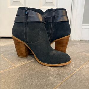 Soul Society Navy Suede Ankle Boots